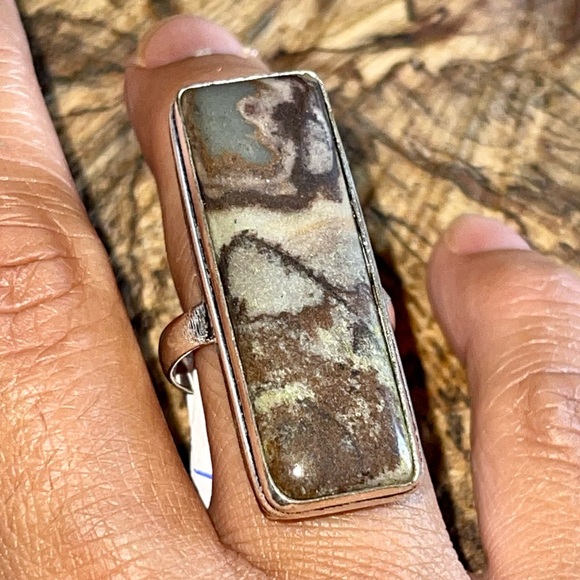 Dendrite Jasper Ring Size 7 1/4 - Picture 4 of 6